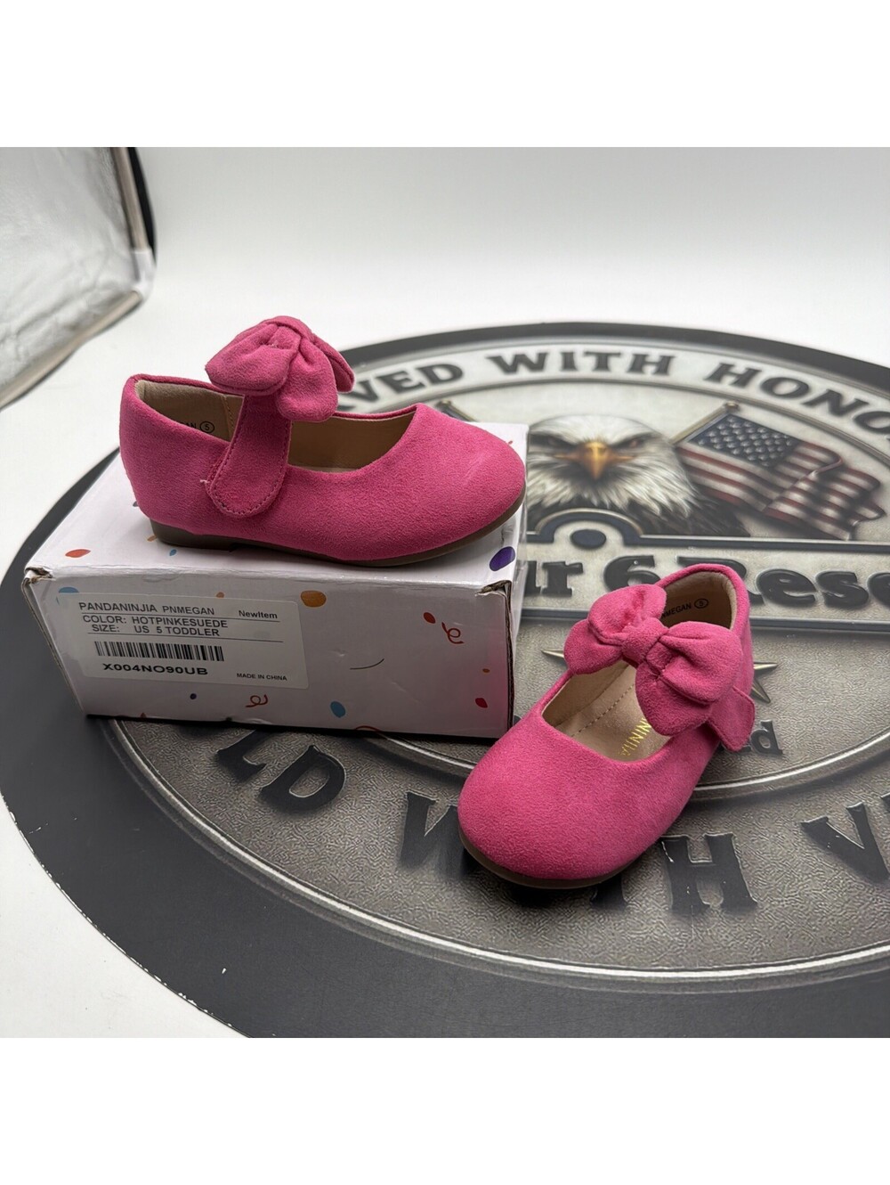 PANDANINJIA Toddler Dress Shoes Flower Girls Ballet Flats Size 5 Toddler